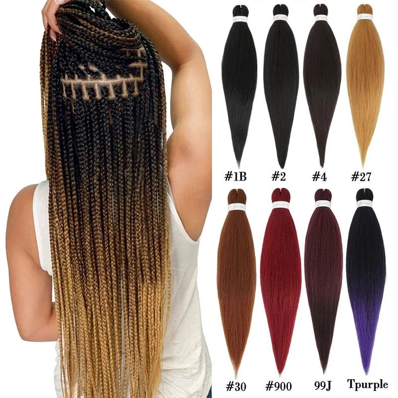 Easy Braiding Hair 26 inch long Jumbo Braids Yaki Straight Crochet Synthetic Ombre Hair Extensions Low temperature Fiber 95g/ pc