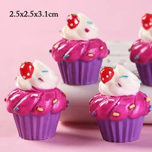 10Pcs Fake Broodjes Kunstmatige Keuken Aardbei Cupcakes Dessert Simulatie Taart Model Diy Speelgoed Nep Voedsel Bruiloft Zoete Decortion