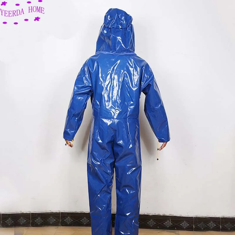 Blue one piece PVC wasp coat breathable anti bee coat bee protective suit thickened breathable catching suit