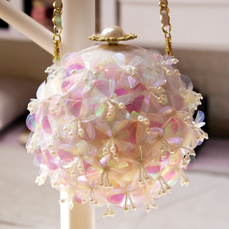 

2019 Summer New Handmade Custom Ladies Flower Shoulder Portable Dinner Small Bag Evening Bags Women Purse and Handbags