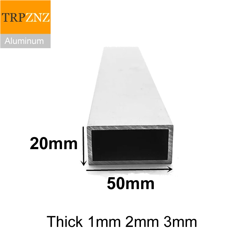20x50mm-thick-1mm-2mm-rectangular-aluminum-tube-profile-6063-aluminum