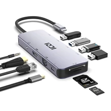 ICZI 10 в 1 USB C концентратор с 3,5 мм Аудио HDMI LAN TF \ SD слот USB 3,0 2,0 для Macbook Pro huawei Matebook X samsung Tab S4
