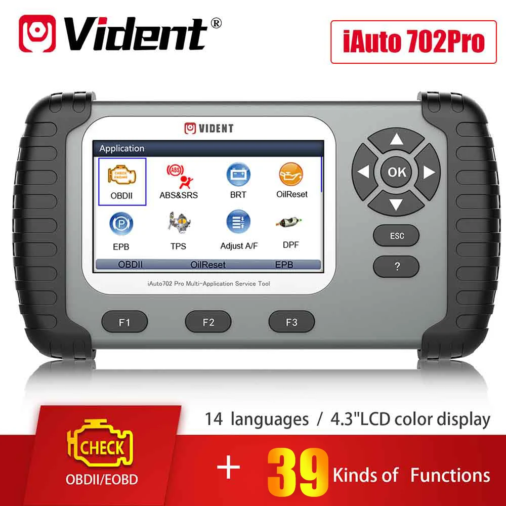 Vident IAuto702 Pro 702Pro OBD2 Diagnostic Tool Abs Srs Sas Tpms Epb 