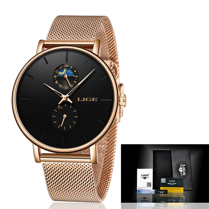 Reloj новые LIGE женские роскошные брендовые часы простые кварцевые часы женские водонепроницаемые наручные часы женские модные повседневные часы Reloj Mujer