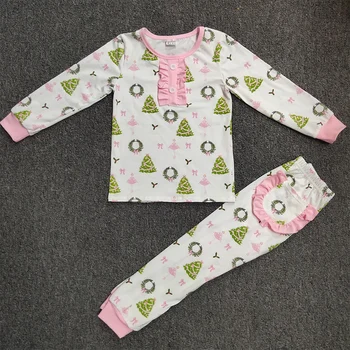 

0-2year Baby Clothes Set Winter Cotton Newborn Baby Girls Christmas Tree Print Clothes 2PCS Baby Pajamas Kids Clothing Sets