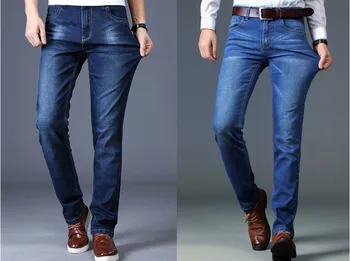 

Men Jeans Plus Size Casual Autumn Pant denim Stretch Cotton Denim Trousers for vintage Men Straight Pants streetwear