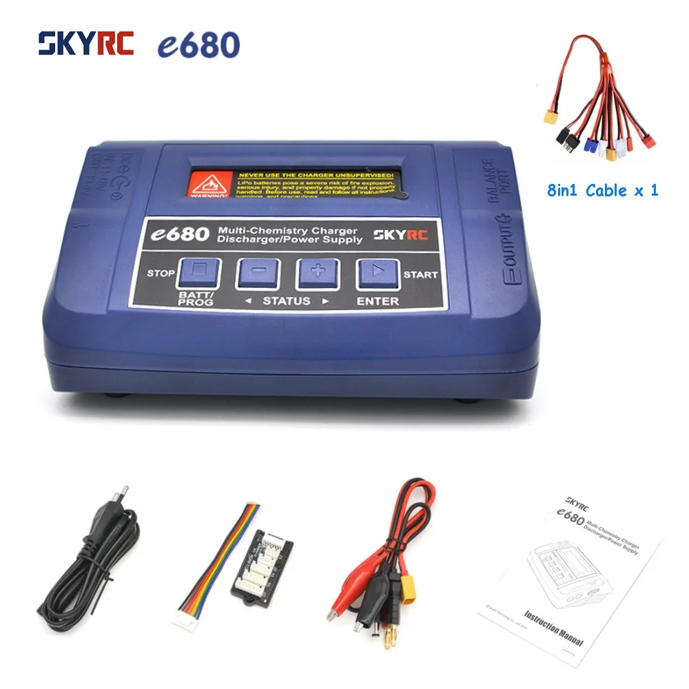 Балансирующее зарядное устройство SKYRC e680 80 Вт 8A AC/DC с кабелем 1 8 для литий