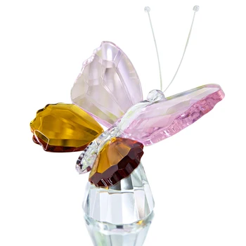 

H&D Vintage Crystal Butterfly Figurine Collectible Art Glass Paperweight Ornament Home Decoration Wedding Birthday Souvenir Gift