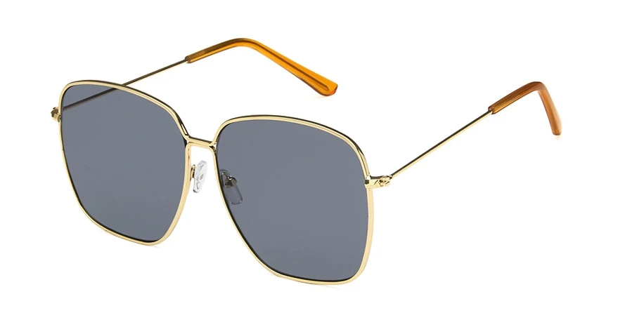 47095 негабаритных квадратных солнцезащитных очков для мужчин и женщин Модные Оттенки UV400 Винтажные Очки - Цвет линз: gold all gray
