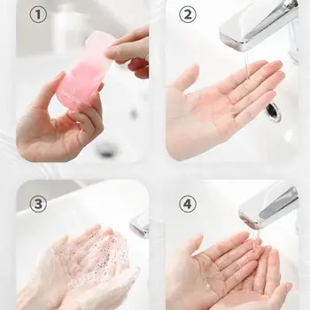 

6 Packs 120 Sheets Portable Disposable Travel Soap Washing Hand Paper Soap Sheet 11UF