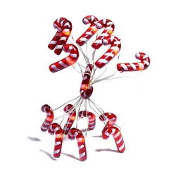 LED Candy-shaped Light String Five-color Candy Light Luminous Canes 30 LED Lights 8 Modes Christmas Decorations