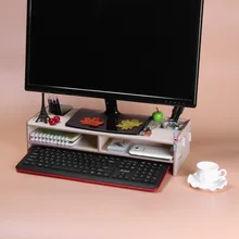 Органайзер для компьютерного стола, деревянная подставка для монитора, стояк с отделениями для хранения, офисные принадлежности для школьников