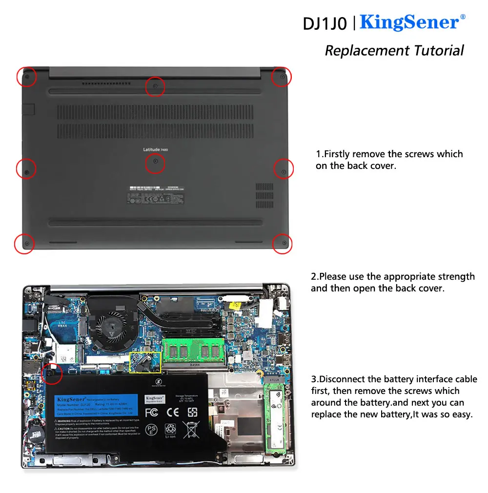 7000 7280 7380 Série 7480 PGFX4 ONFOH DJ1JO 0NF0H 11.4V 42WH