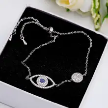 Модный темперамент горный хрусталь счастливый глаз браслет простой Регулируемый браслет Женские аксессуары