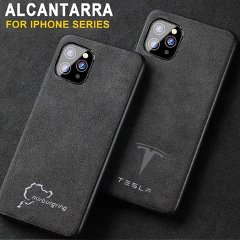 

Luxury Racing Car Logo Cover Case for iPhone 11 Pro Max Xs XR 6s 7 7plus 8 8plus Sport Brand Luxury Suede leather phone coque