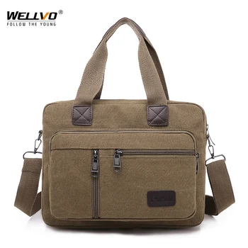 

Men High Quality Canvas Handbag Male Business Outdoors Crossbody Bag Large Capacity Retro Shoulder Bag Waterproof Handbags XA772
