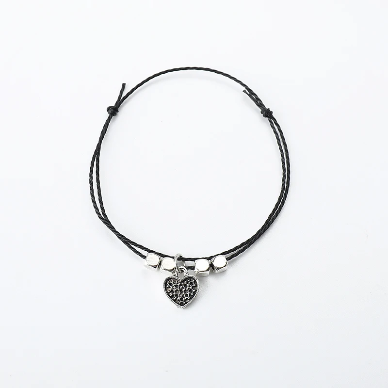 Men Women Vintage Heart Bracelet Braided Jewelry 7 Color Adjustable Rope String Lucky Friendship Handamde | Украшения и