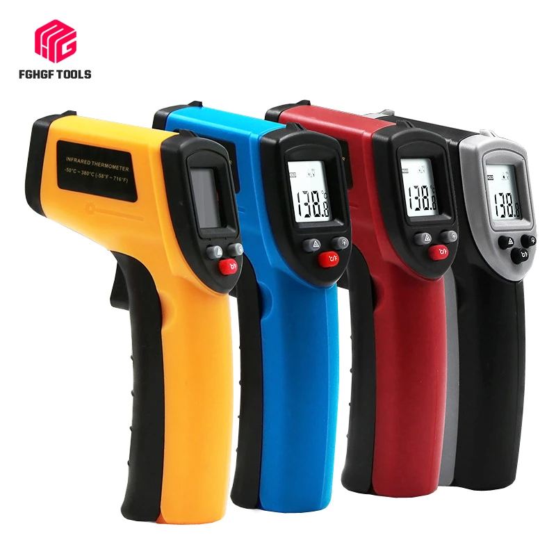 

-50~380C Non-Contact Laser LCD Display Thermometer IR Infrared Digital C/F Selection Surface Temperature Pyrometer Meter Gun