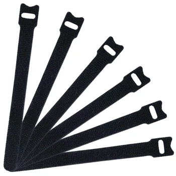 

Reusable Fastening Cable Ties,6-Inch Hook And Loop Cord Ties, Black