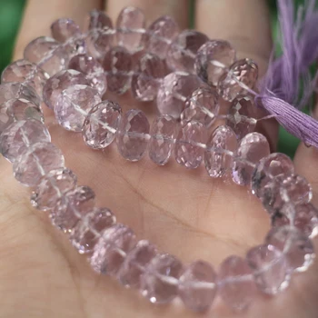 

10 Inches Strand,Natural Super Seven Amethyst Faceted Rondelles 10-11mm
