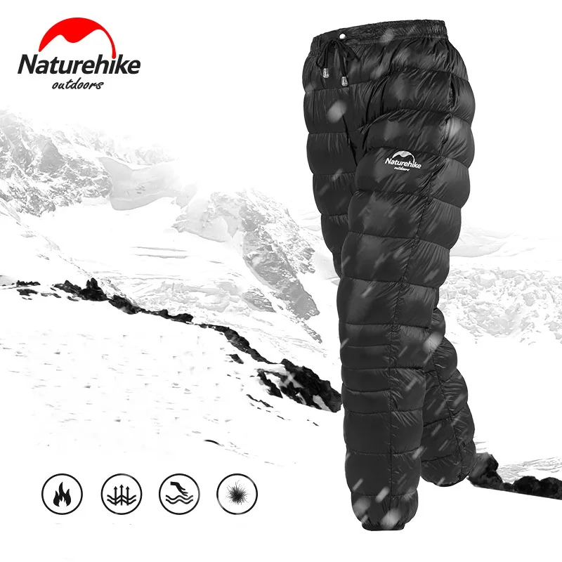 Naturehike Outdoor Snow Wadded Trousers Ultralight Packable Down Pants Warm Goose Feather Thermal Winter Camping Waterproof Men | Спорт и