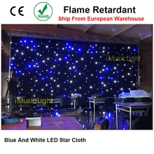 Cortina de led azul com estrelas, alta qualidade, led, azul de fundo branco, céu estrelado, controle dmx512 para palco, dj, casamento show de eventos
