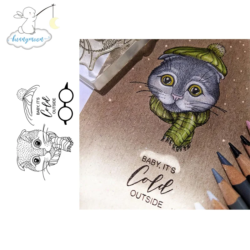 CH очки кошка прозрачный штамп печать самостоятельная Скрапбукинг альбом листы