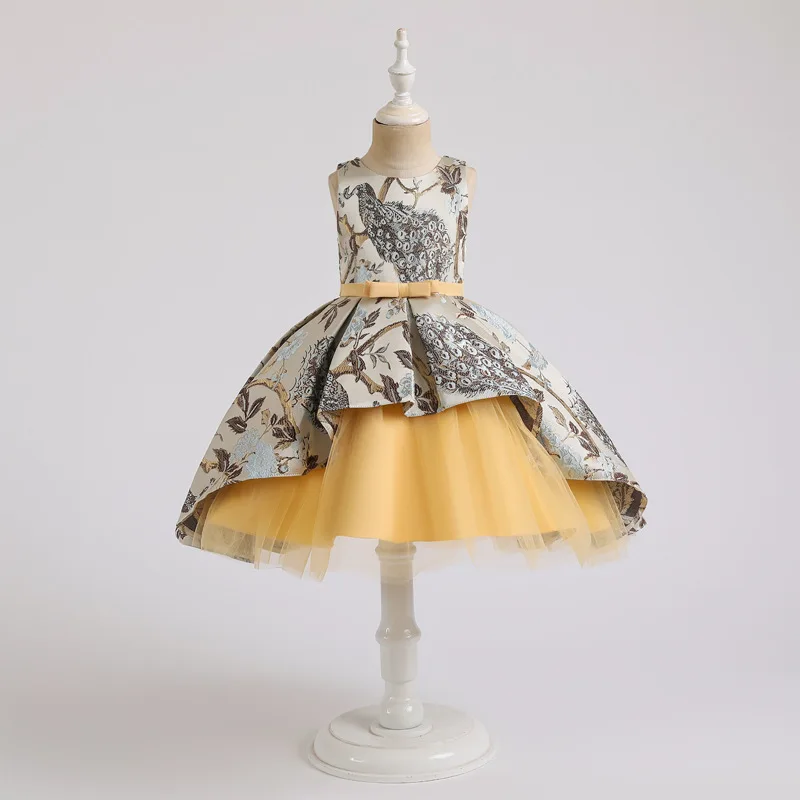 

Kid Cotton Polyester Girl Winter Princess 3 Year Old Vintage Christmas Tutu Sleeveless Party Girl Summer Dress