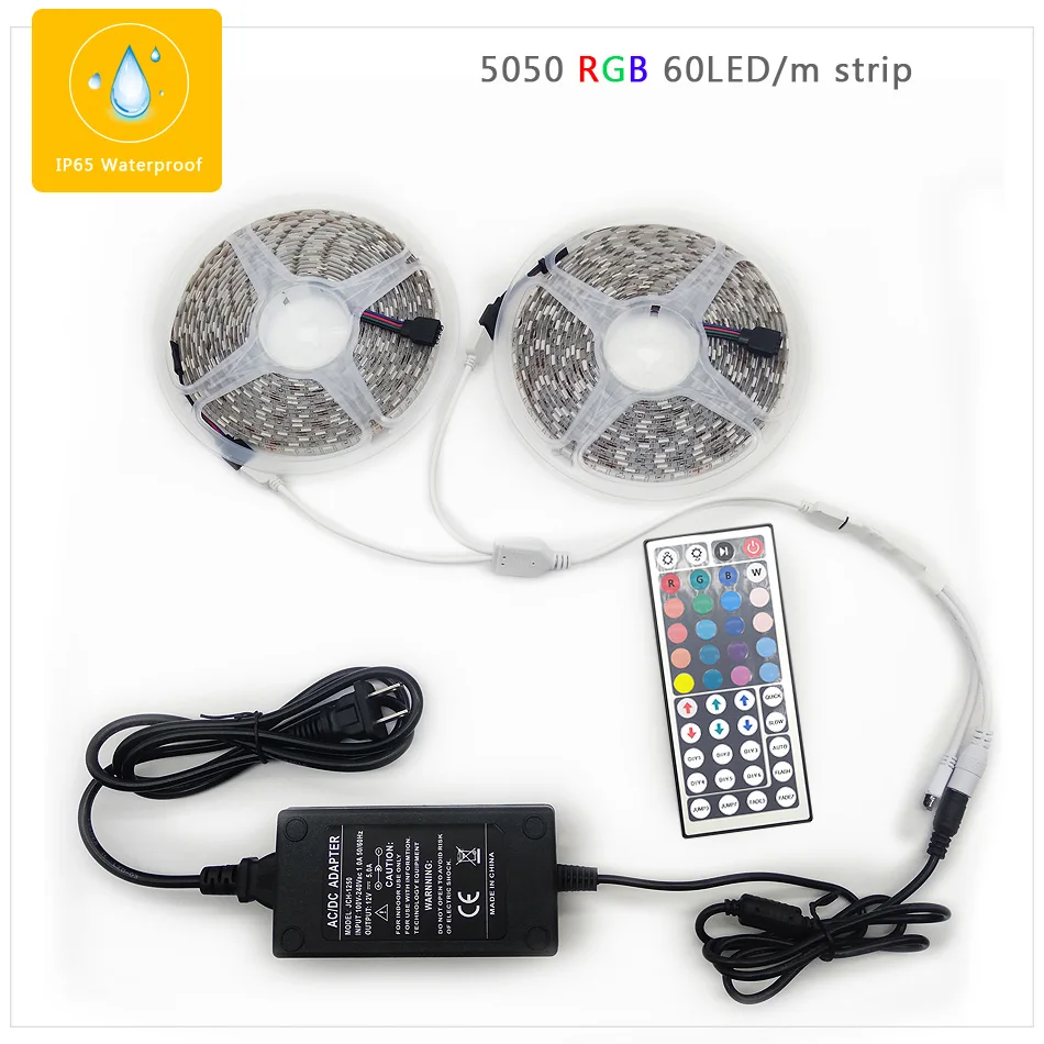 5M 10M 15M Led Light Tape 5050 SMD 60ledsm RGB LED Strip DC 12V RGB LED lamp diode Ribbon Flexible Music Controller+Adapter EU (4)