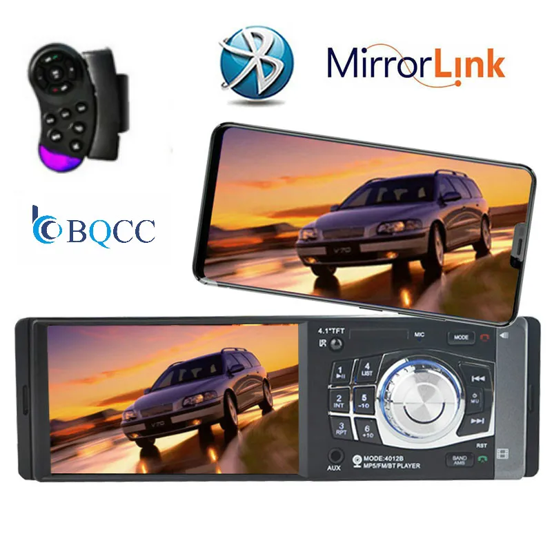 4 1 дюймов Din Bluetooth TFT MP4 плеер USB TF Auxin FM радио Зеркало Ссылка стерео автомобильный