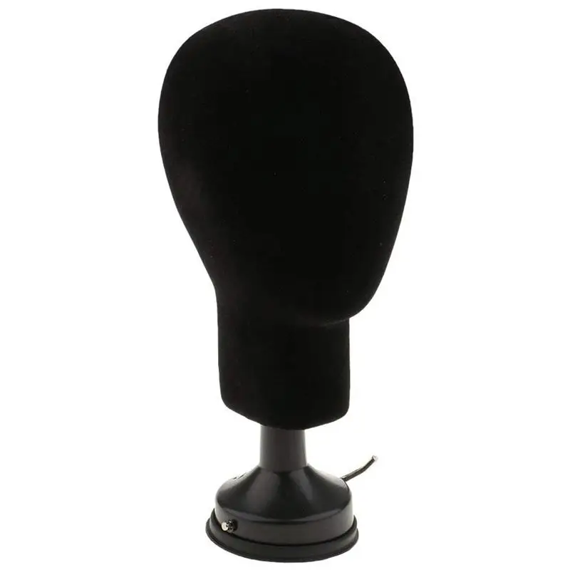 

Polystyrene Foam Mannequin Face Model Head Wig Holder Eyeglass Glasses With Base Bracket - Black, 35cm