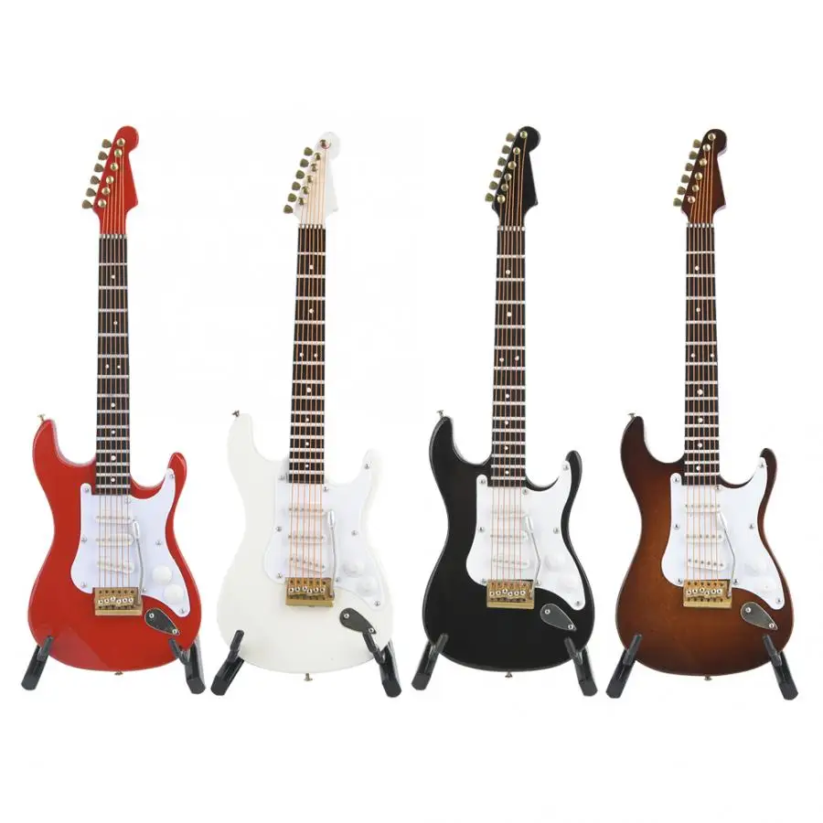 

18 cm Guitarra Mini Electric Guitar Model Miniature Guitar Model Wooden Electric Guitar Model Ornaments Collection with Stand