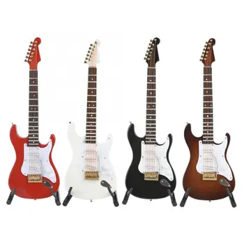 

18 cm Guitarra Mini Electric Guitar Model Miniature Guitar Model Wooden Electric Guitar Model Ornaments Collection with Stand