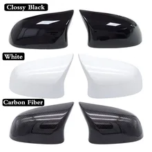 2 Pcs Glossy Balck Cover Auto Rearview Mirror Cap Covers Blind Spot Mirror Fit for BMW 2014 2018 F15 X5 & F16 X6 F26 X4 F25 X3
