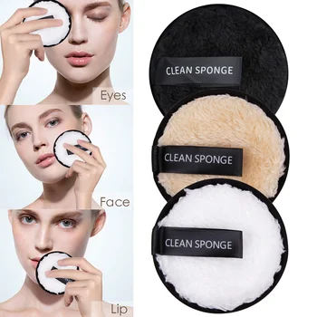 

1/3Pcs Makeup Remover Pads Microfiber Reusable Cotton Cleanser Washable Cleansing Wipe Makeup Remover Towel Face Cleansing Puff