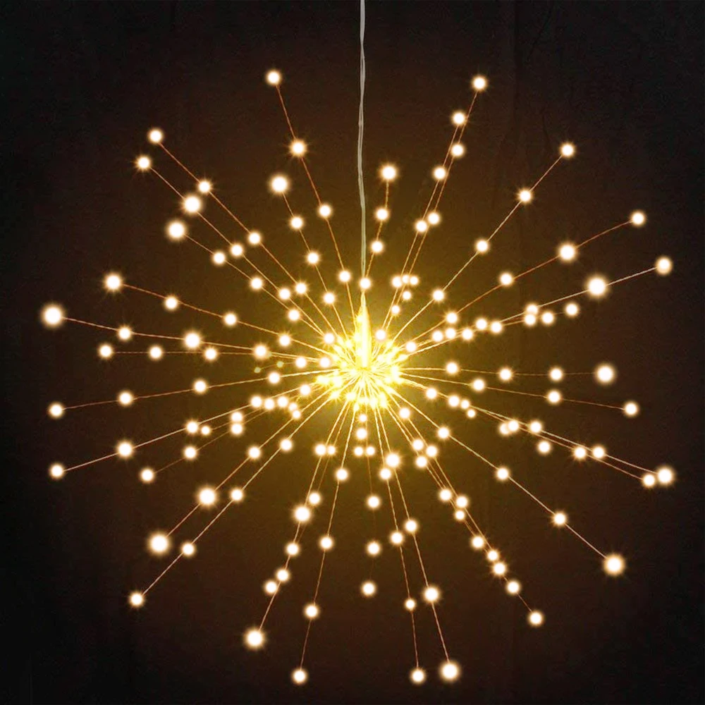 Details about   Hanging Firework LED Fairy String Light Christmas Party 8 Modes Remote Battery 