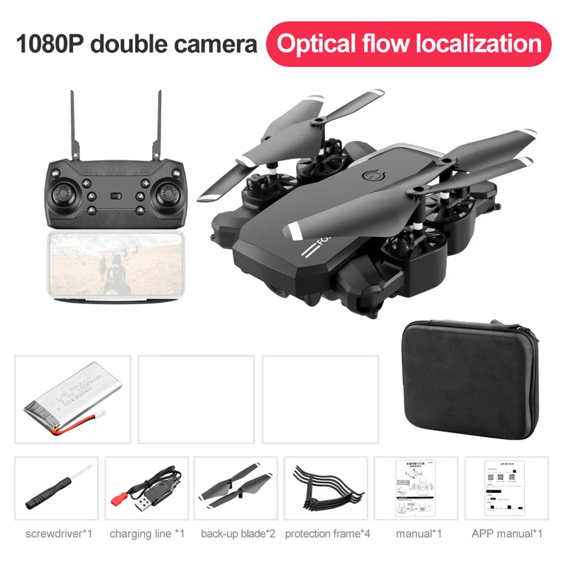 Профессиональный 4K Дрон LF609 двойная HD камера 1080P Wi-Fi FPV Follow Me долгое время полета 3D флип высота удержания складной Квадрокоптер VS E58 - Цвет: Black Dual Cam Bag