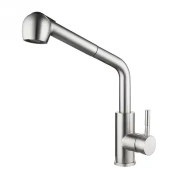

Rustproof Sink Home One Handle Stream Sprayer Stainless Steel Rotatable Kitchen Faucet Chrome Tap Pull Out Single Hole Modern