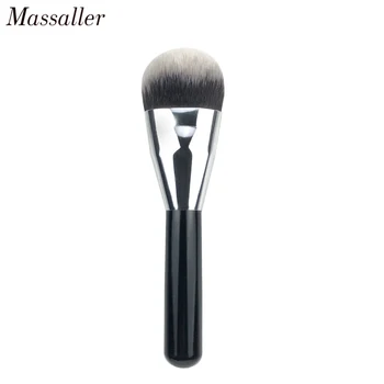 

Massaller Black Fine Synthetic Fibers Foundation Brush Large Powder Contour Makeup Brushes Portable Face Make Up Tools