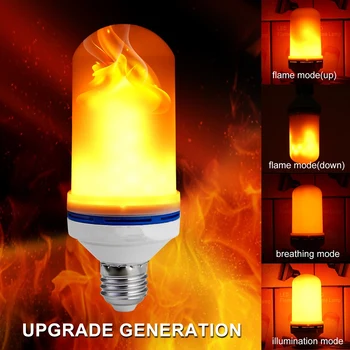 

LED Flame Effect Fire Light Bulb Flickering Emulation 1&4 Modes LED Flame Lamp
