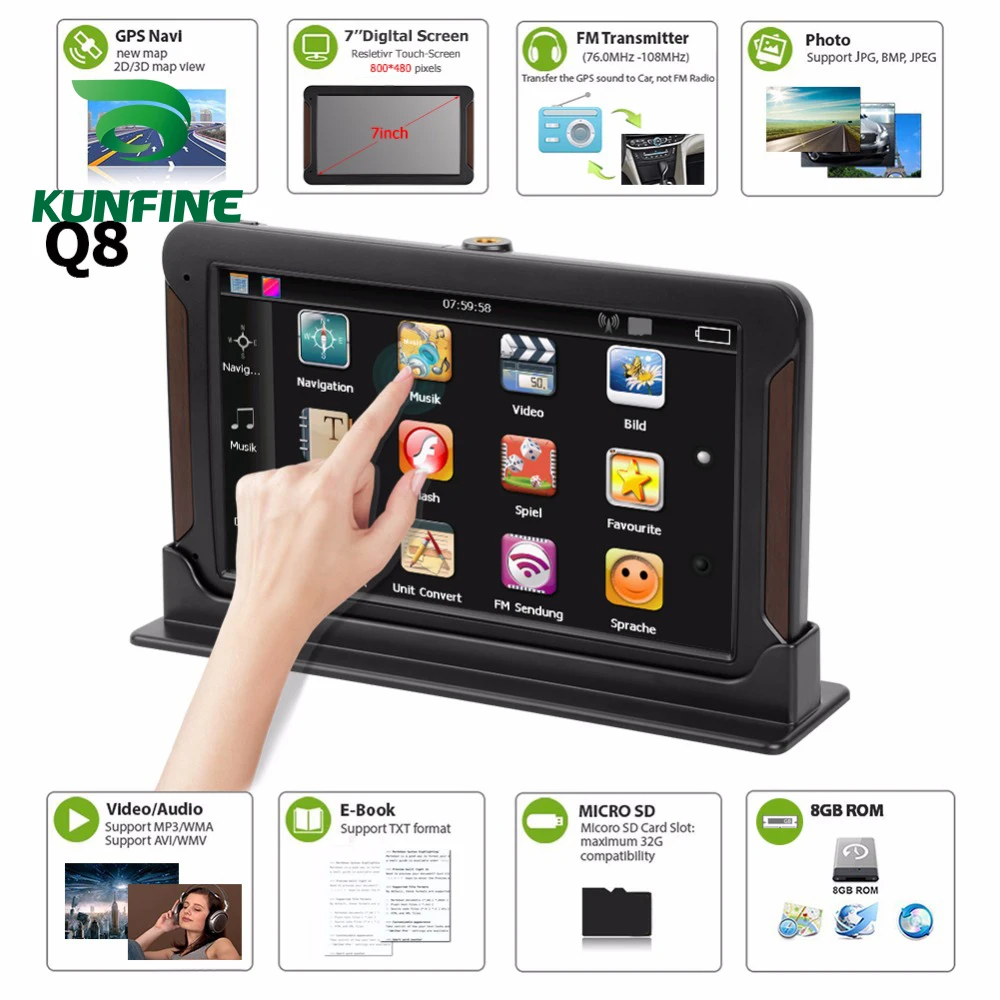 7 Inch Android Auto DVR Navigation Mit FM Radio 8GB 512M Lkw GPS Navigatoren Rückansicht Kamera Bildschirm freies Karte Upgrade Q8 7 Inch Android Auto DVR Navigation Mit FM Radio 8GB 512M Lkw GPS Navigatoren Rückansicht Kamera Bildschirm freies Karte Upgrade Q8