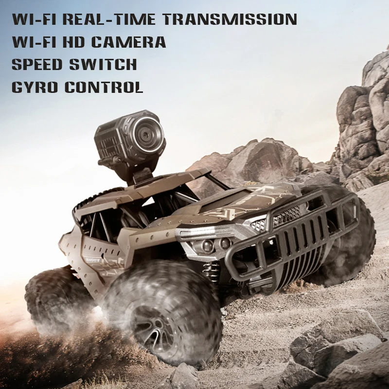 

High-Speed Remote Control Car off-Road HD Camera Military Card RC Climbing Car Bigfoot Boy and Children's Toy