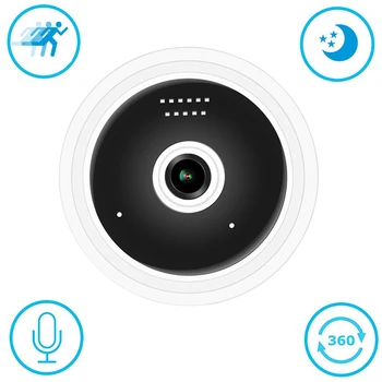 

Security Wifi Camera 960P Wireless IP Camera 360 Degree Fisheye Two-Way Audio Motion Detection Panoramic Camera Night Vision