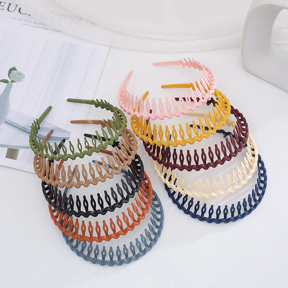 Fashion Simple Headdress Solid Color Resin Hair Comb Non-slip Hairbands Headband Hair Hoop With Teeth Hair Accessories For Women hairclips