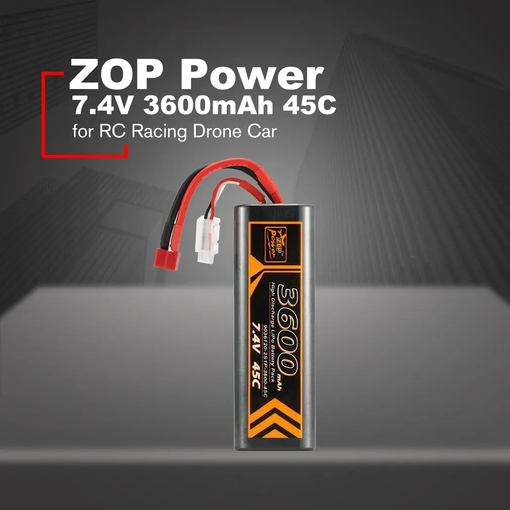 ZOP power RC Lipo Аккумулятор 7,4 V 8000 mAh/5000 MAH 35C/45C перезаряжаемый Lipo аккумулятор T разъем для радиоуправляемого гоночного дрона вертолета автомобиля лодки