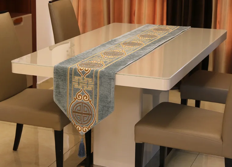 Chinese Table Runner Table Cloth Coaster Table Mat Chenille Table Flags Placemat Home Decoration Bed Flag