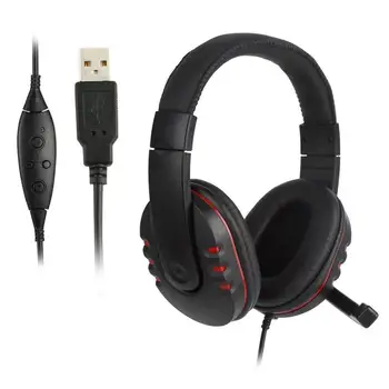 

USB Wired Headband Headphone Noise Canceling Stereo Earphone with Microphone 2M Cable for PS3 / PS4 PC Gaming Headset