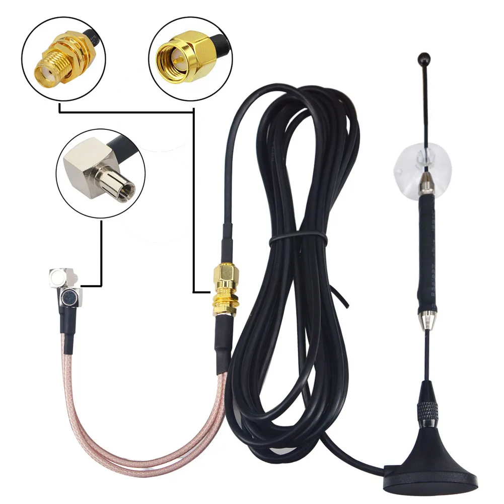 10dBi 4G Antenna SMA Male Plug 696-960MHz/1710-2690MHz Long Range RG174 3M + SMA Female to Y type 2 X TS9 Male RG316 Cable 15cm