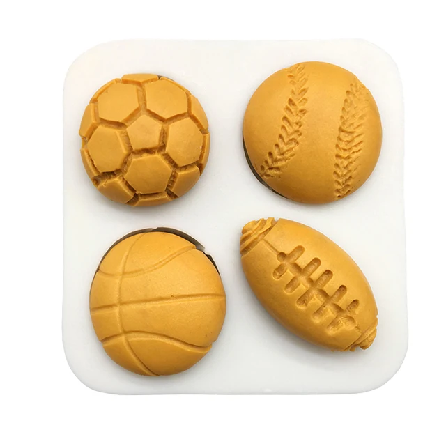 Futball Tenisz Rögbi Kosárlabda Szilikon Cukorcraft Penész Cupcake Sütő Fondant Sütemény Díszítő Szerszámok - Image 3