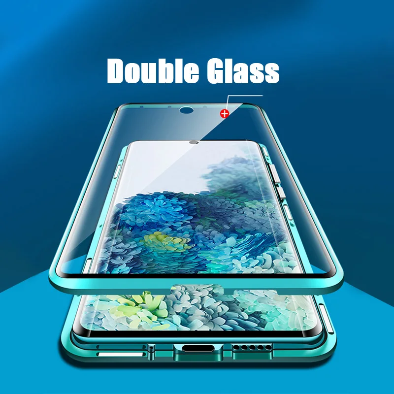 360 Full Cover Glass Phone On S20 Plus Ultra Note 8 9 10 Pro Magnetic Flip Case Samsung S8 S9 S10 S10e Lite | Мобильные телефоны и